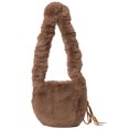 thumbnail image 1 of Bolso Hombro Mullido para Mujer Bolso Ocio para Mujer Color Sólido Piel Sintética (café), 1 of 9
