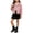Pink-02, variant on Owordtank Girls Pink Lapel Asymmetric Zipper Cropped Faux Leather Biker Jacket Kids Fashion Outerwear Coat
