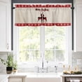 thumbnail image 5 of Merry Christmas Valances for Windows Red Buffalo Check Plaid Elk Xmas Rod Pocket Curtain Valance Window Treatment Short Curtains for Kitchen Living Room, 42"x18", 5 of 5