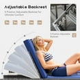 thumbnail image 4 of Devoko Rattan Double Lounge Chaise, Adjustable Backrest Daybed with Sunshade and Cup Holder for Deck, Poolside, Balcony,blue, 4 of 7