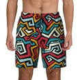 thumbnail image 2 of Picia Geometry pattern Mens Swim Trunks with Compression Liner Stretch Beach Shorts Quick Dry with Zipper Pockets No-Chafing Board Shorts-Large, 2 of 9