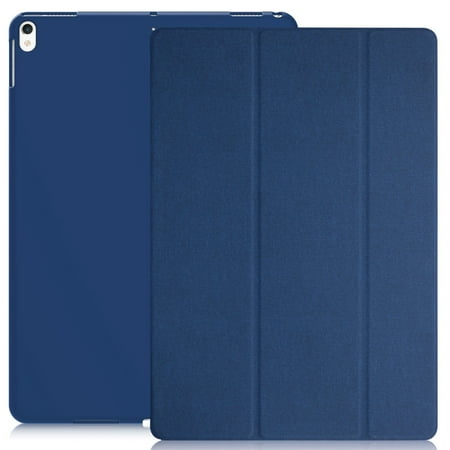 khomo ipad pro 10.5 inch & ipad air 3 2019 case - dual twill blue super slim cover with rubberized back and smart