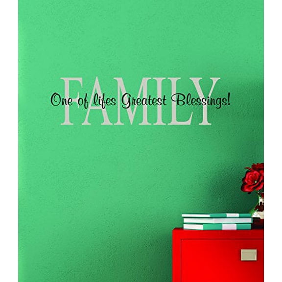 Family One of Life's Greatest Blessings Vinyl Wall Decal, 22 x 8.5 , Warm Gray & Black