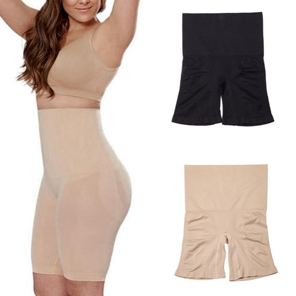 KOERIM High Waisted Body Shaper Shorts Shapewear for Women Tummy Control Thigh Slimming Technology ,2 Piece/Size L/XL