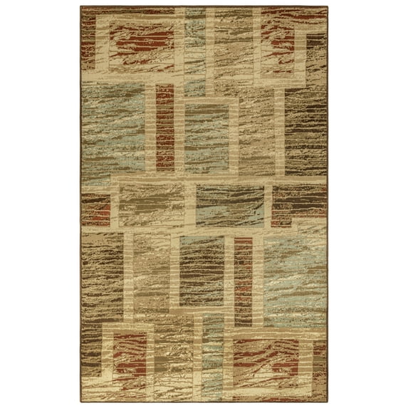 Robin Geometric Patchwork Beige Area Rug