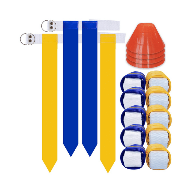 Flag Football Set,10 Player Flag Football Belts and Flags Set, Complete Indoor & Outdoor Training Set,Football Belts Kit