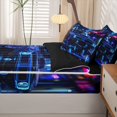 thumbnail image 5 of Manfei Sports Car Print Zipper Twin Comforter Sets with Fitted Sheet and 2 Pillowcases,Speed Games Zipper Bedding Set,Blue,Black Reversible,4pcs, 5 of 8