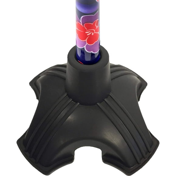 NOVA Produits Médicaux Embout de Canne Autonome Quad avec Poignée en Caoutchouc pour Canne de Marche Embout de Canne Extra-Large s'Adapte à Toutes les Canne de 3/4 de Diamètre Noir (10040BK)