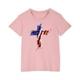 thumbnail image 2 of BRGZLK Boys Girls Independence Day Patriotic Tops Kids Memorial Day Flag Printed Shirt Fashion Cute Round Neck Cotton Short Sleeve Tees Pink 3-4 Years, 2 of 6