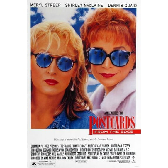 Postcards From The Edge Movie Poster 16in x 24in 16x24 Multi-Color Square Adults Western Graphic