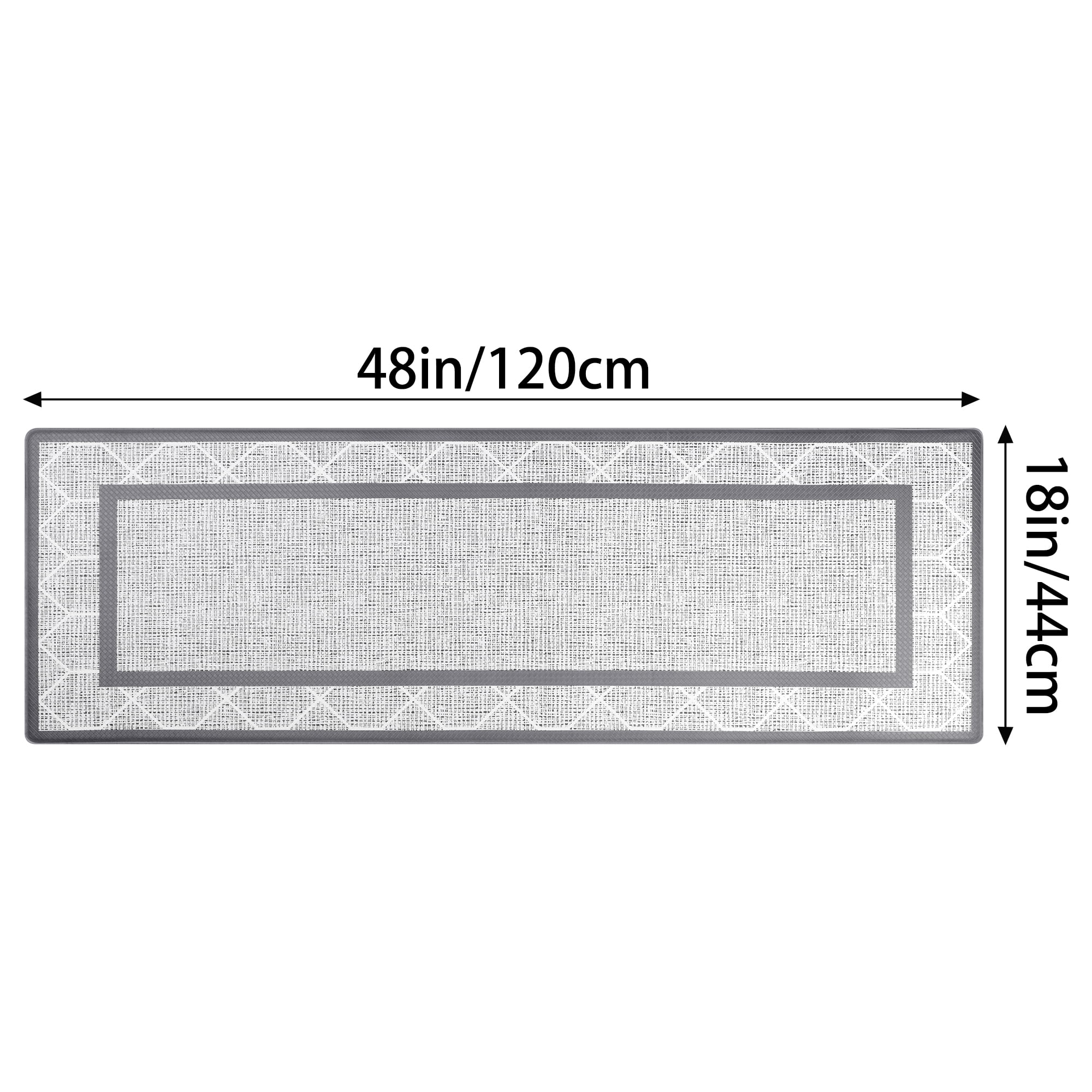 Unique Bargains Machine Washable Kitchen Rug Non-Slip Kitchen Runner Rugs Floor Mats Beige 18" x 48"