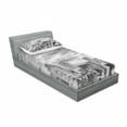 thumbnail image 3 of Black and White Bedding Set with Sheet & Covers, Skyline Rooftop View of New York in Cloudy Day Panoramic Bust Cityscape, Printed Bedroom Decor 2 Shams, 4 Sizes, Black White, by Ambesonne, 3 of 3