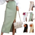 thumbnail image 4 of Button Split Bodycon Skirt,Split Bodycon Midi Skirt Midi Skirt Bodycon Skirt Future-Proof Design, 4 of 5