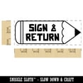 thumbnail image 2 of Sign and Return Pencil Teacher Student School Self-Inking Rubber Stamp Ink Stamper - Yellow Ink - Large 2-3/4 Inch, 2 of 7