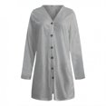 thumbnail image 2 of UTTOASFAY Women Solid Loose Long Sleeve Cardigan Autumn Coat Blouse Gray 8(L), 2 of 7