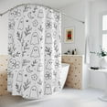 thumbnail image 2 of Cute Ghost Shower Curtain, Black & White Spooky Floral Bathroom Decor, Halloween Aesthetic, Witchy Bathroom Vibes, Unique Gift for Halloween Lovers, 2 of 7