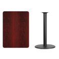 thumbnail image 2 of Flash Furniture 30'' x 42'' Rectangular Walnut Laminate Table Top with 24'' Round Bar Height Table Base - XU-WALTB-3042-TR24B-GG, 2 of 5