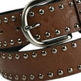 thumbnail image 4 of Ceinture Rivet Gothique Punk pour Femme Ceinture Étroite pour Robe de Soirée Femme Marron Foncé, 4 of 10