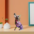 thumbnail image 4 of Estatua de perro multicolor, estatuil de animales, manualidades artísticas, adorno de transferencia de agua coleccionable moderno para pequeña sa de Chihuahua morado perfecl Estatua de estatuilla de perros, 4 of 8