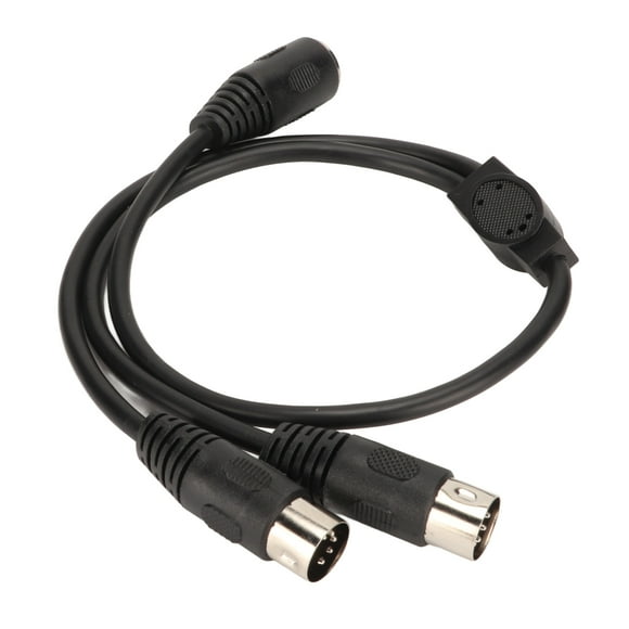 DIN 5 Pin Y Splitter Cable, Plug And Play 5Pin Din Female To 2 5Pin Male Cable Waterproof 5 Cores Flexible For Studios