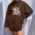 thumbnail image 2 of Sudadera estampada con capucha retro de manga larga suelta divertida vintage para mujer con mangas caídas en los hombros Pompotops  gfhjh7443, 2 of 7