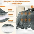 thumbnail image 4 of CJC Throw Blankets for Bed Couch, Soft Warm 3 Layers Flannel Fleece Twin Blanket for Winter Autumn, Lightweight Fuzzy Flannel Comforter (Grey, 59"x79"), 4 of 10