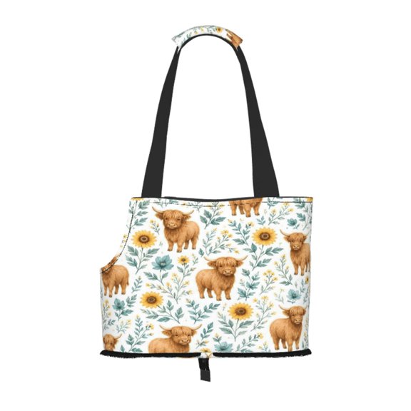 Highland Cow Pet Tote Bag Lightweight Shoulder Bag for Shopping and Travel