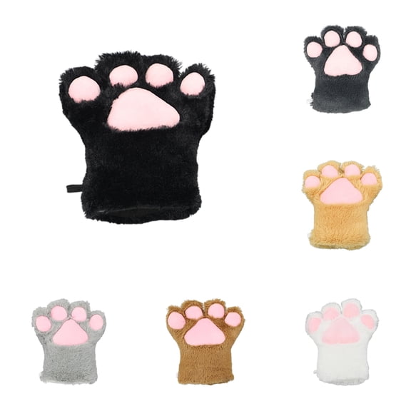 Vrotazzy Women's Winter Cat Fingerless Mittens for Performance Events,Size One Size