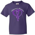 thumbnail image 3 of Inktastic Alzheimer's Awareness Purple Ribbon Heart Youth T-Shirt, 3 of 5