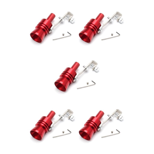 kurtrusly Car Whistles Acoustical Aluminium Alloy Muffler Automobile Polishing Craft Red 5Set