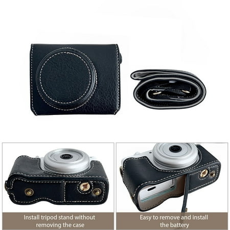Image of Nebublu Protective Case Leather Camera With Compatible With Zv1-f/ Camera Case Pu Removable Compatible With Camera With Removable With Removable Compatible With Zv1-f/ Zv1m2 Case Pu Leather