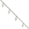 thumbnail image 1 of 925 Sterling Silver 9 Inch Cross Anklet Ankle Bracelet Religious, 1 of 6