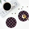 thumbnail image 5 of Pofeuu Poodle Dog Print Leather Coasters Set of 6, Round Cups Mugs Mat Pad for Home Kitchen Heat Resistant Drink Coasters,Round Shape, 5 of 7