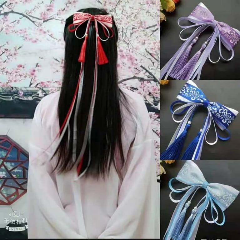 Chinese Ancient Style Embroidery Hair Band Hanfu Hair Ribbon Chiffon Hair  Rope Traditional Hair Accessories
