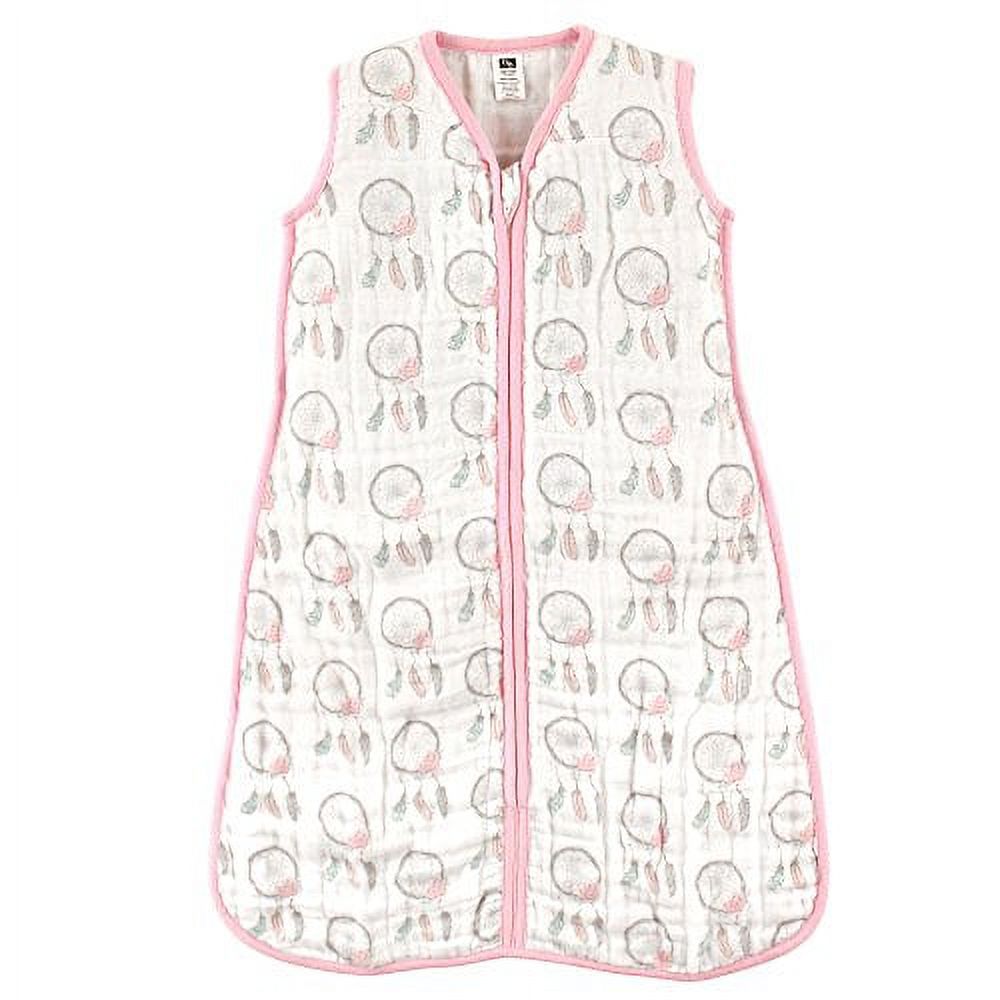 Hudson Baby Infant Girl Muslin Cotton Sleeveless Wearable Sleeping Bag, Sack, Blanket, Dream Catcher, 6-12 Months
