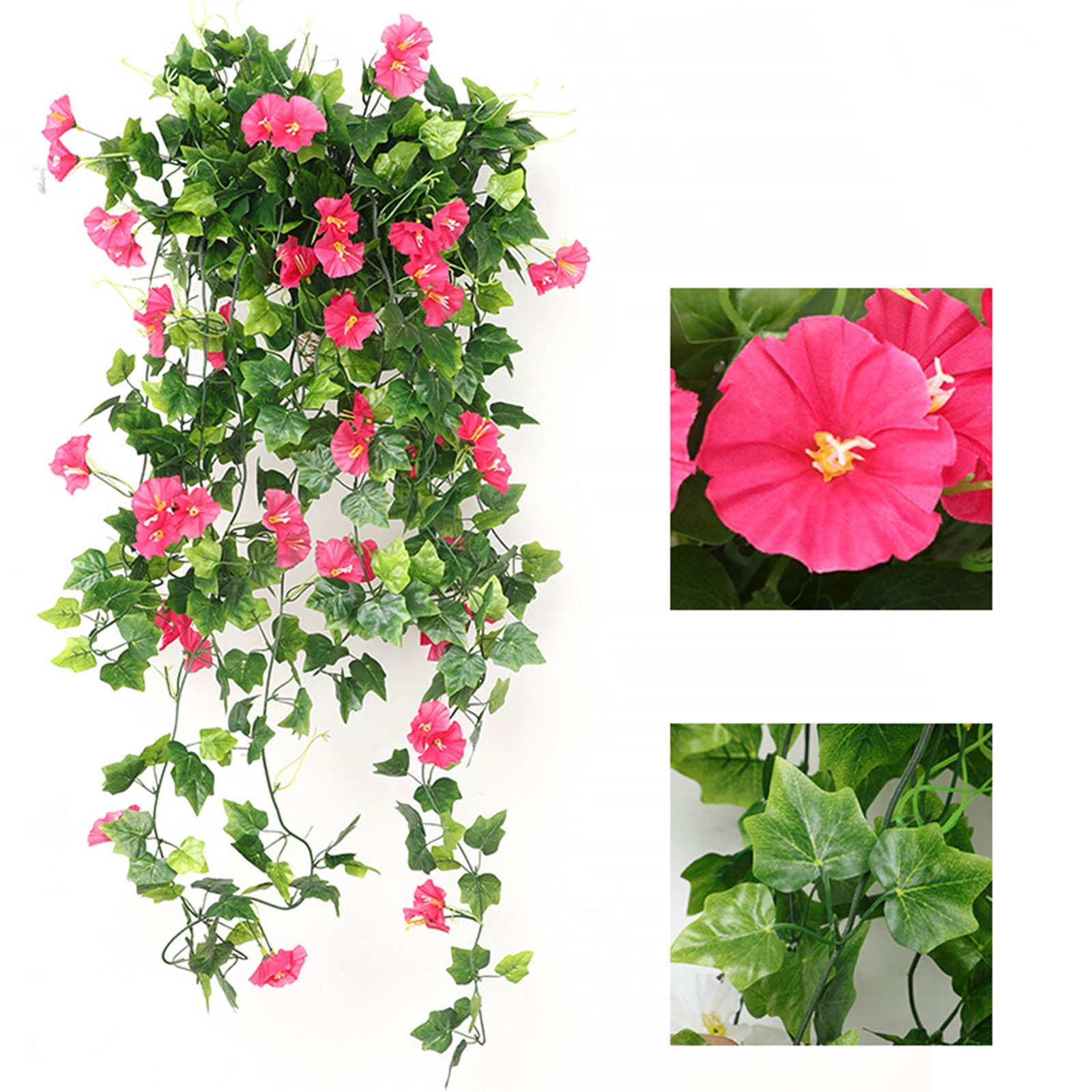 Artificial Hanging Flowers Outdoor - UV Resistant Violet Wisteria & Petunias for Porch, Garden & Wedding Decor - Silk Spring Flower Garland