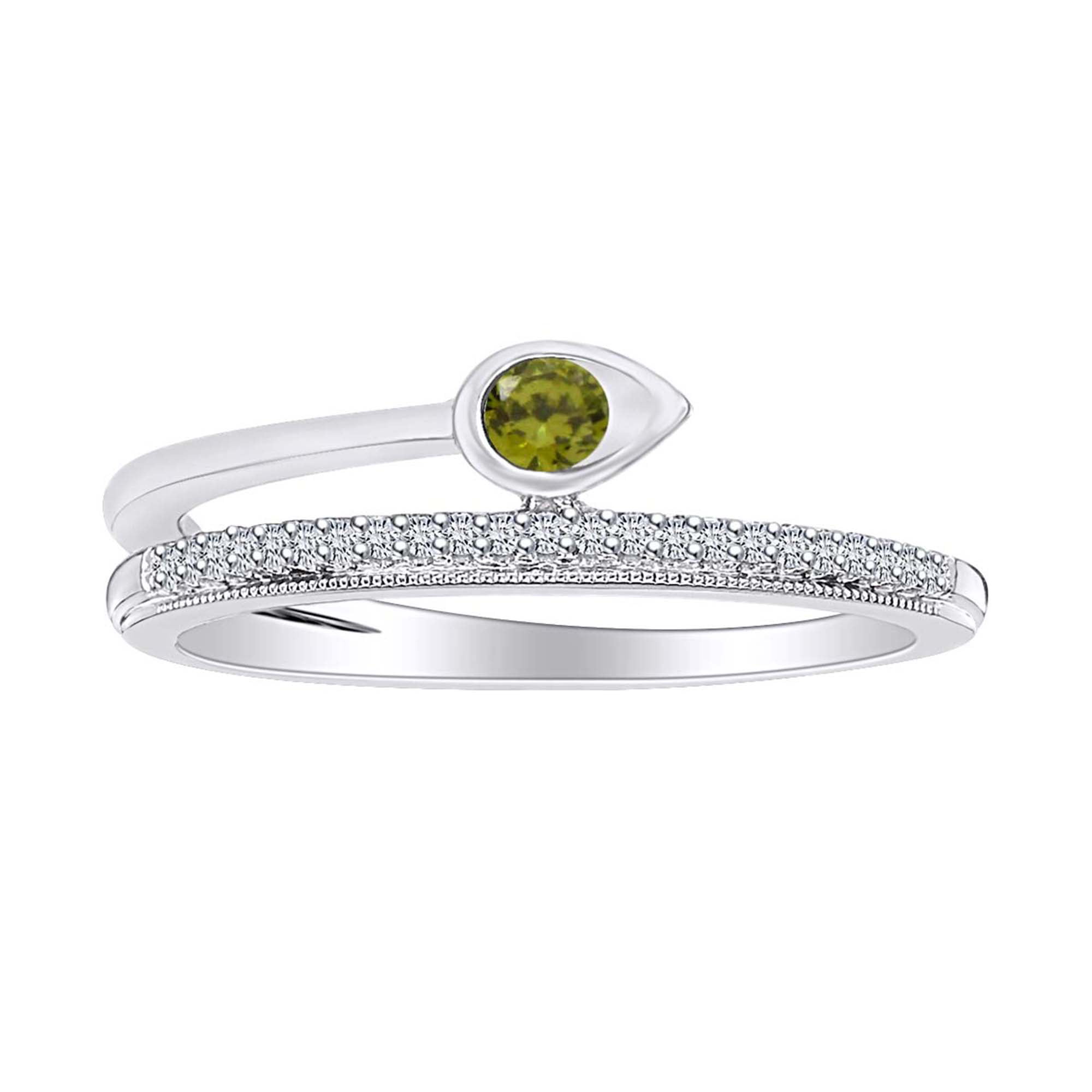 Wishrocks Simulated Birthstone with CZ Mens Wedding Band Ring in 14K Yellow Gold Over Sterling Silver 