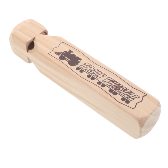 EXHUMKY 1Pack Kids Music Toys Wooden Train Whistle for Educational Activities 7.4x1.4x1.4in Khaki