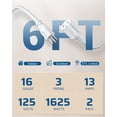 thumbnail image 2 of Cable de extensión DEWENWILS, 6 pies, 16 AWG, SJTW, resistente a la intemperie, paquete de 2, 2 of 7