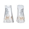 thumbnail image 3 of PAYOHTO Women's Sleeveless Dress Alpacas In Snow Storm Summer Dress Casual Floral Print Round Neck A Line Beach Short Sundress​ with Pockets​, 3 of 8