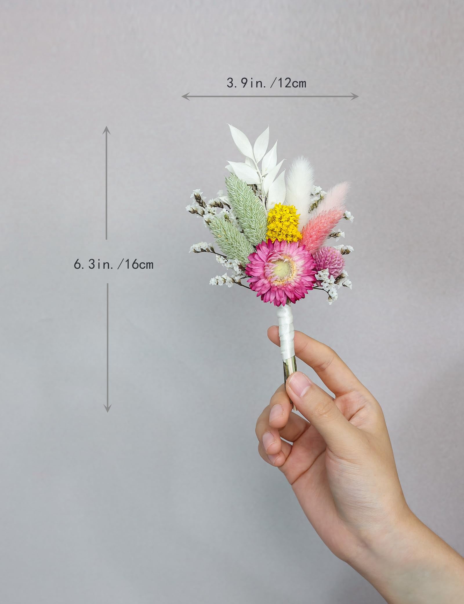 Mini Dried Flower Bouquets Burgundy Set of 6 Craft and Event Decor