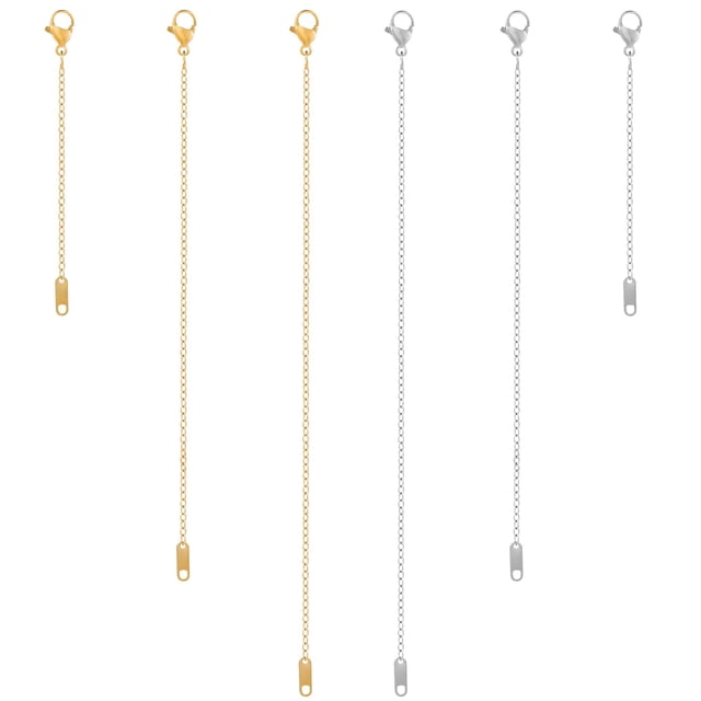 Set extensor de collares KOPOX chapado en oro y plata, 6 unidades