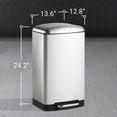 thumbnail image 6 of happimess Ashley Rectangular 8-Gallon Trash Can with Soft-Close Lid with FREE Mini Trash Can, Platinum SIlver, HPM1008A, 6 of 10