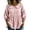 Pink, variant on Women's Gingham 3/4 Puff Sleeve Button Down Peplum Blouse Plaid Shirts (Red, 4XL)