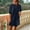 Navy, variant on Gspmoly Dresses for Women Plus Size, Womens Spring and Summer Round Neck Solid Cotton and Linen Button Casual Pocket Short Sleeved Dress Vacation Dresses for Women Deals