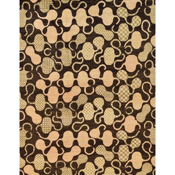 Ahgly Company Indoor Rectangle Abstract Bakers Brown Abstract Area Rugs, 2' x 3'