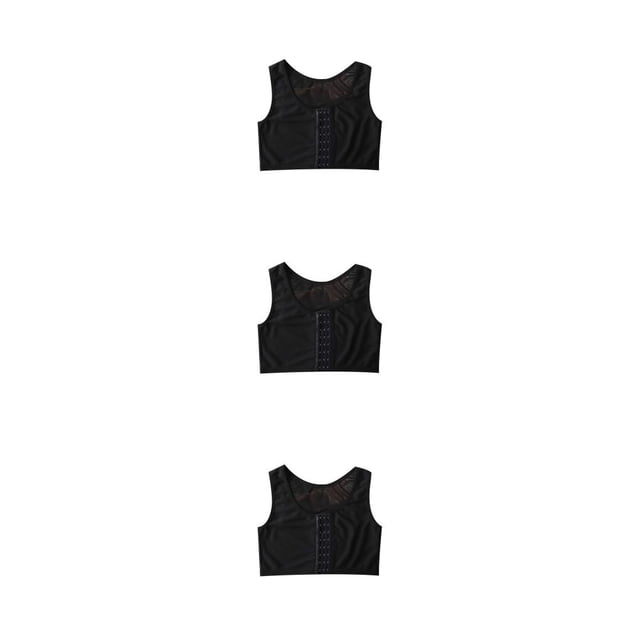 Chaleco moldeador de senos Sonducket camiseta sin mangas estirable ropa interior Trans para el pecho reforzada Negro