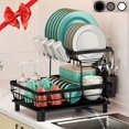 thumbnail image 2 of Durable 3-Tier Kitchen Storage Rack - Multi-Purpose with Quick Drain System | Knife/Fork & Cutting Board Holder | Fashionable Metal Frame for Plates, Bowls & Cutlery, 2 of 10