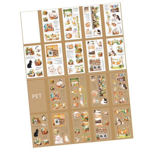 Aesthetic Scrapbooking Sticker Water Resistant PET Sticker Paper Scene Sticker