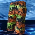 thumbnail image 5 of ZQUUVOU Men's Swim Trunks 5 Inch Smmer Beach Print Shorts Drawstring Elastic Waist Quick Dry Mesh Liner Breathable Swim Shorts Orange, 5 of 5
